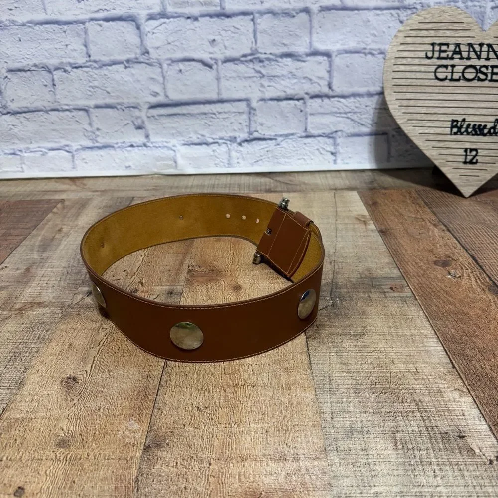 Vintage y2k express wide leather studded belt